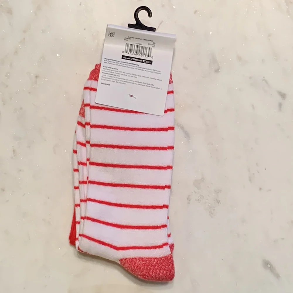 Holiday Time Ladies 2 Pack Crew Socks